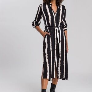 MARC AUREL Button Shirt Dress with Batik Stripes